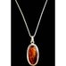 Vintage MCM Artisan Sterling Silver And Amber Brutalist Scandinavian(?) Pendant