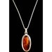 Vintage MCM Artisan Sterling Silver And Amber Brutalist Scandinavian(?) Pendant
