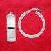 Sterling Silver Rhodium-plated 7.5x25mm Hoop Earrings