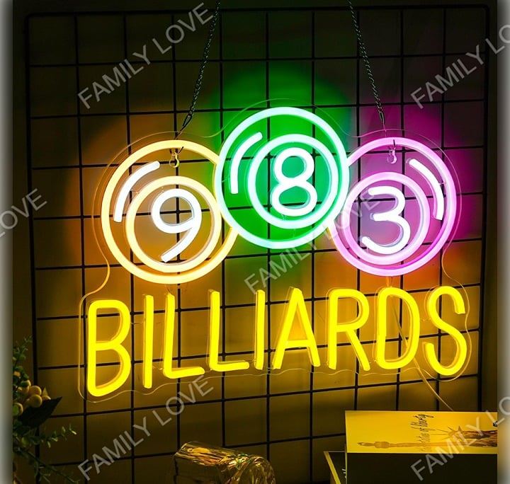 NEW Billards LED Light Neon Sign ( Party Decoration Gift Billiard Room Game Fun
