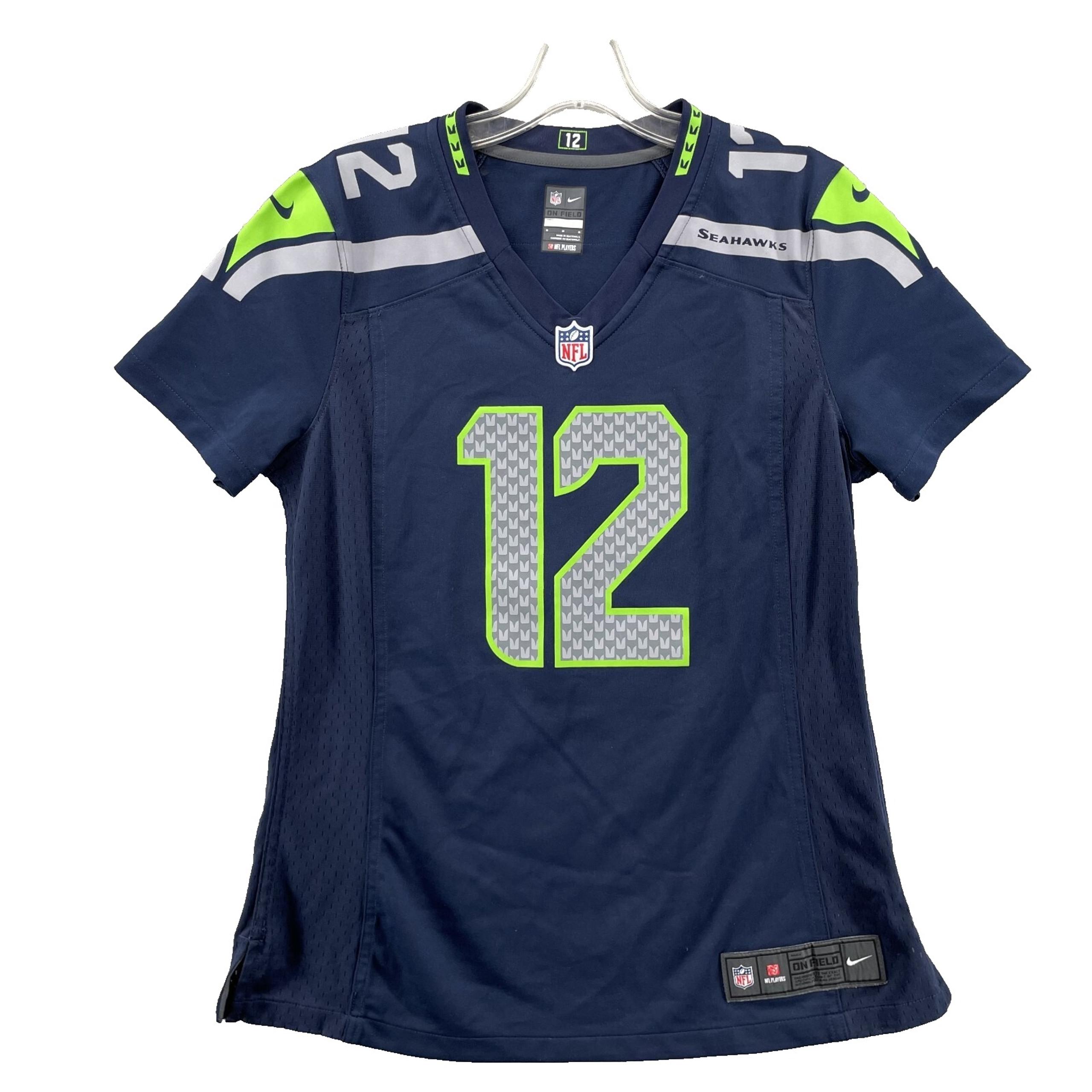 Nike NFL Seattle Seahawks # 12th Fan Jersey Women's Med Navy On Field Sportswear