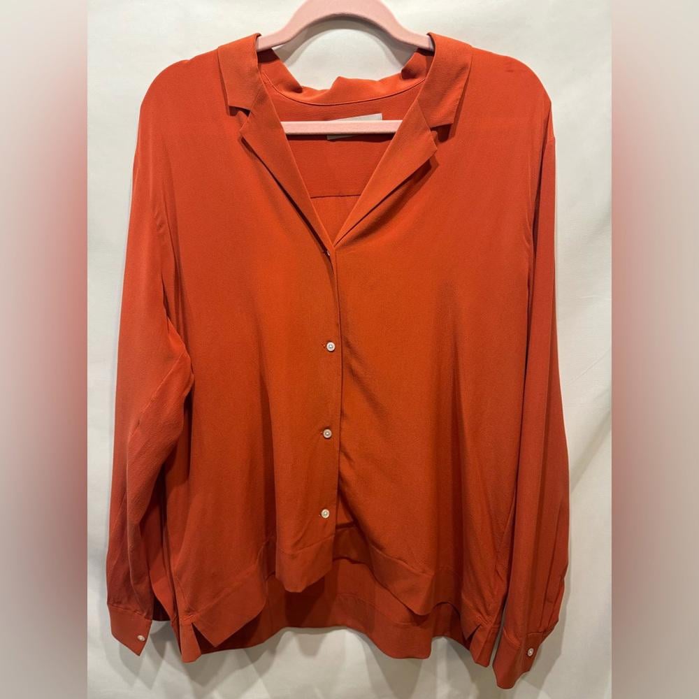 Everlane 100% silk button up blouse. Size 16- never worn but tags removed