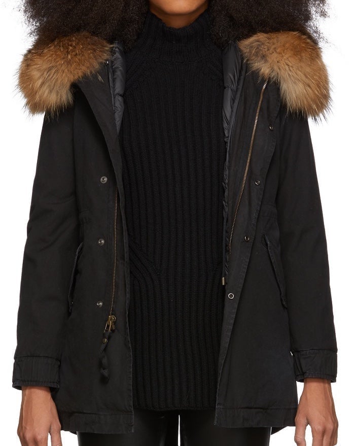 Mr and Mrs Italy black london parka and down vest
