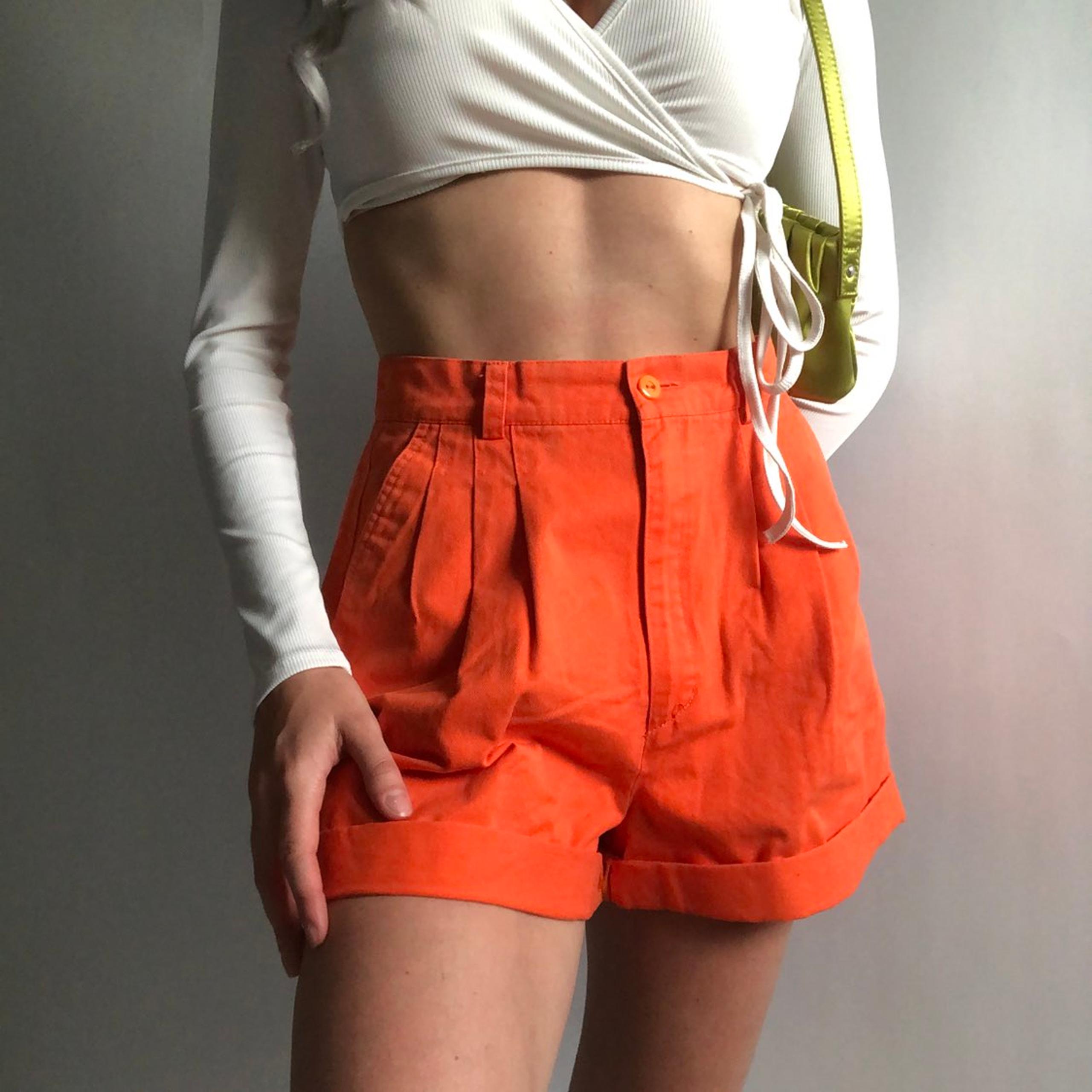 Vintage 70's Highrise Bright Orange Shor