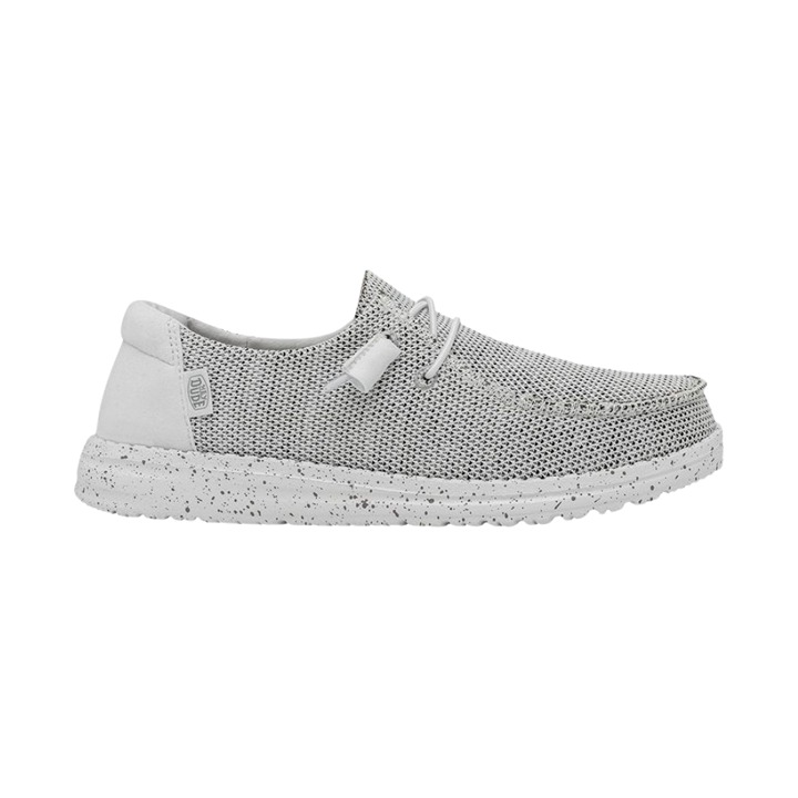 Hey Dude Wendy Stretch Sox Stone White Women’s Shoes, Slip-on Loafers Wide