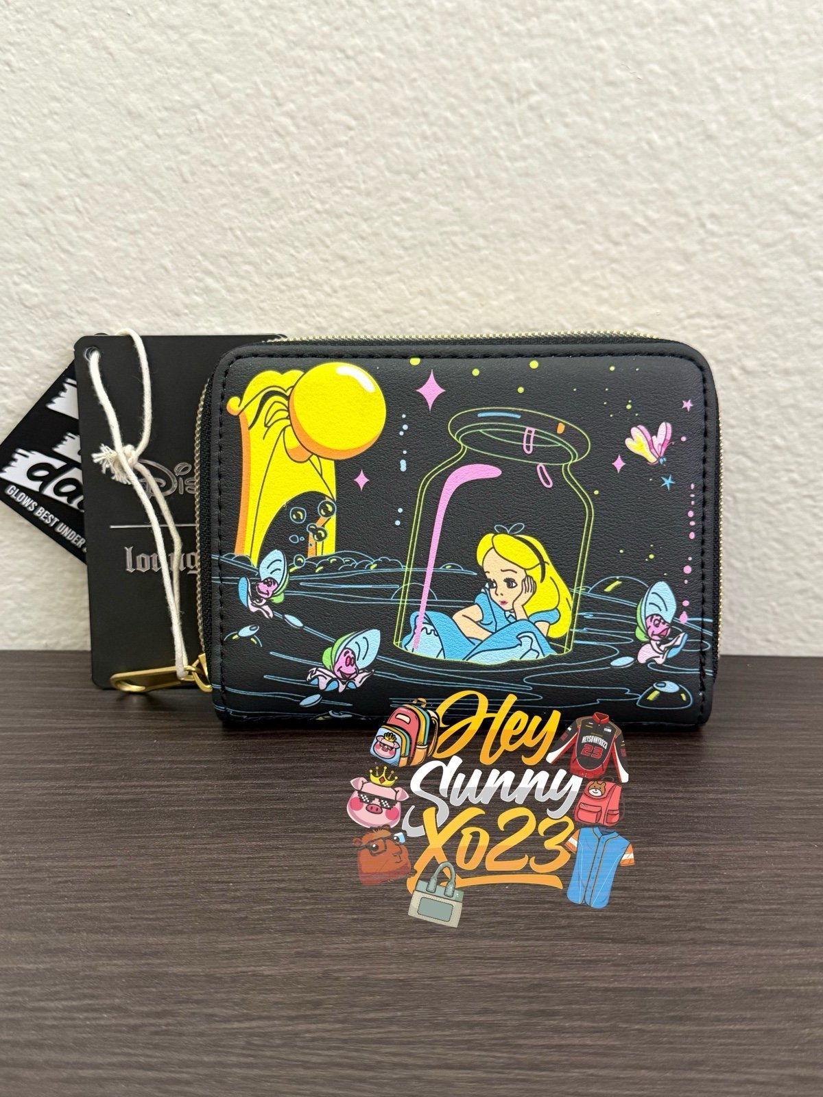 Loungefly Disney Alice In Wonderland Characters GITD Zip Wallet