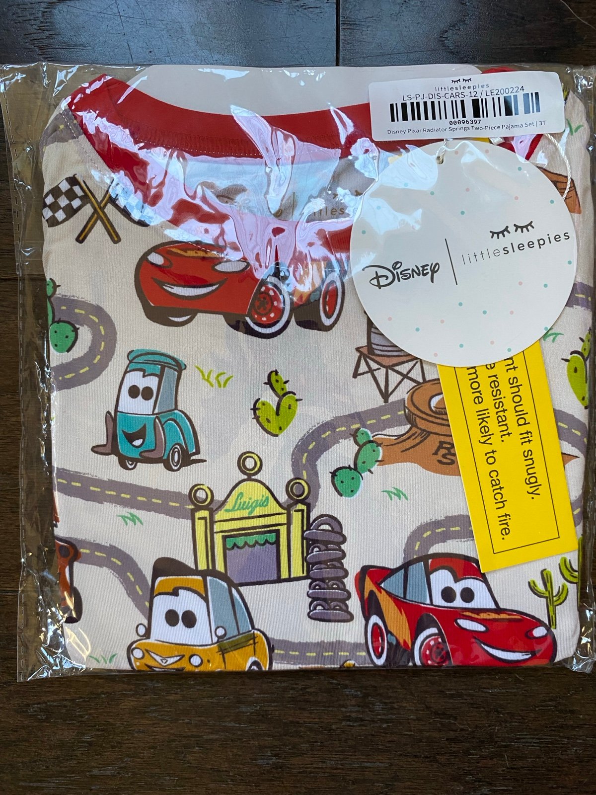 NIB 3T Little Sleepies Cars “Radiator Springs” LS Two-piece PJ Set