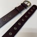 FRYE Brown Leather Brass Gold Hardware Buckle Studs Details Women Belt Size L