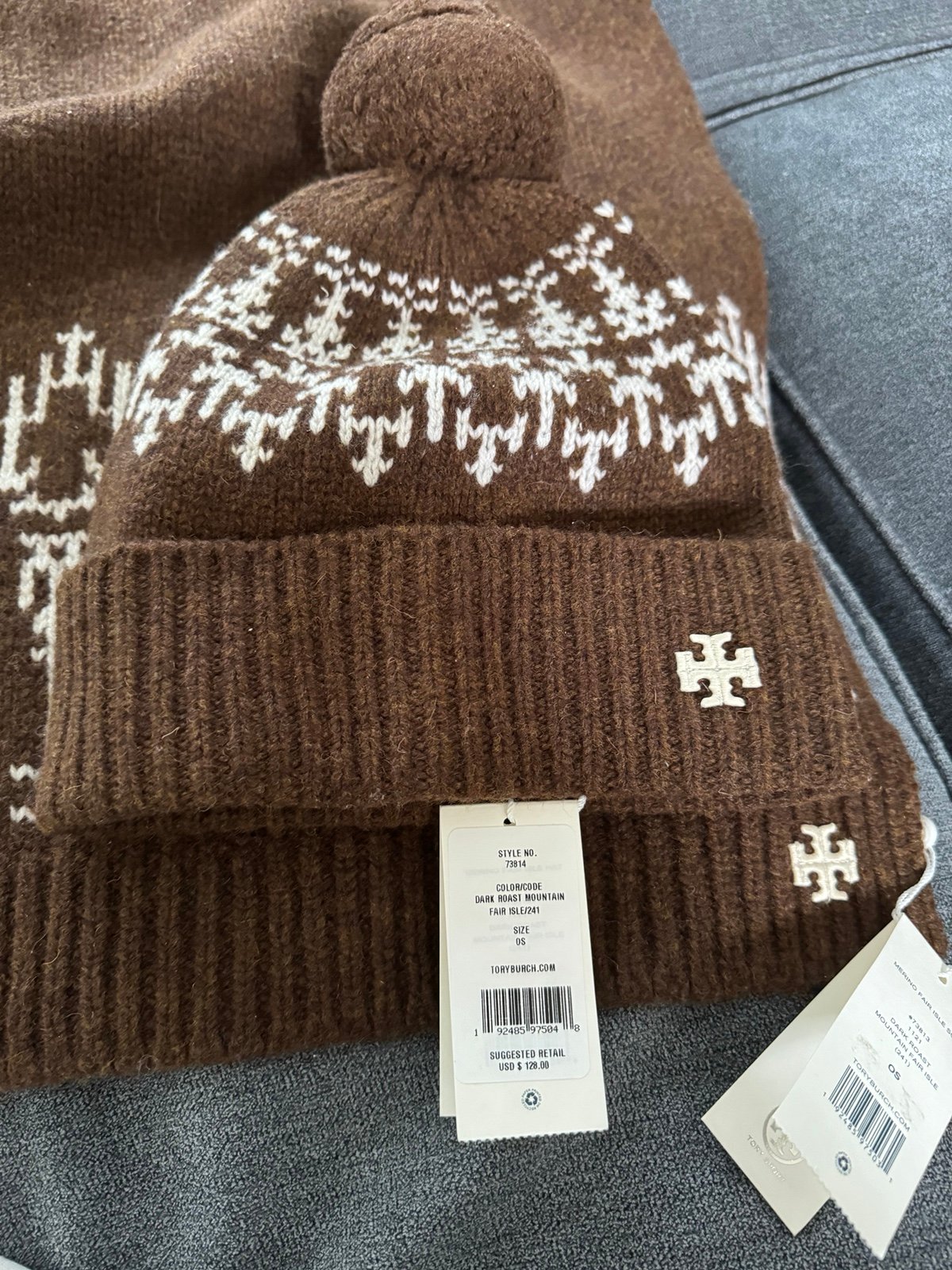 298 Tory Burch scarf and Hat merino fair isle