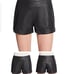 French Connection Cult Connection Cuffed Faux Leather Shorts Black