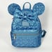 NEW 2024 Disney Parks LoungeFly Hydrangea Blue Sequin Minnie Mouse Mini Backpack