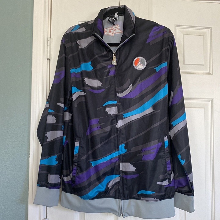 Vintage Air Jordon Men's Black Purple Agua Warm up Sweatshirt size M