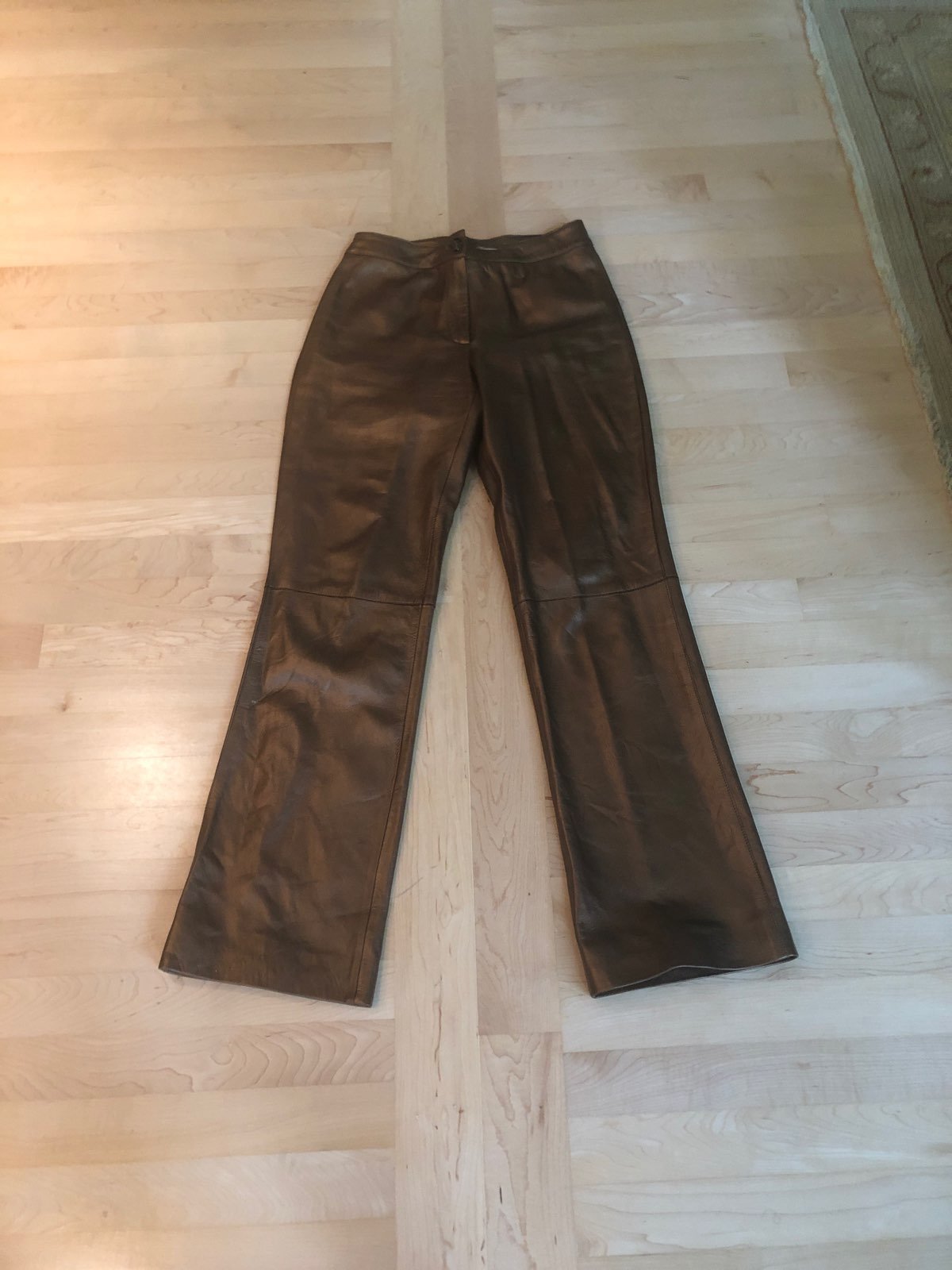 Dark Gold Leather Pants Size 6