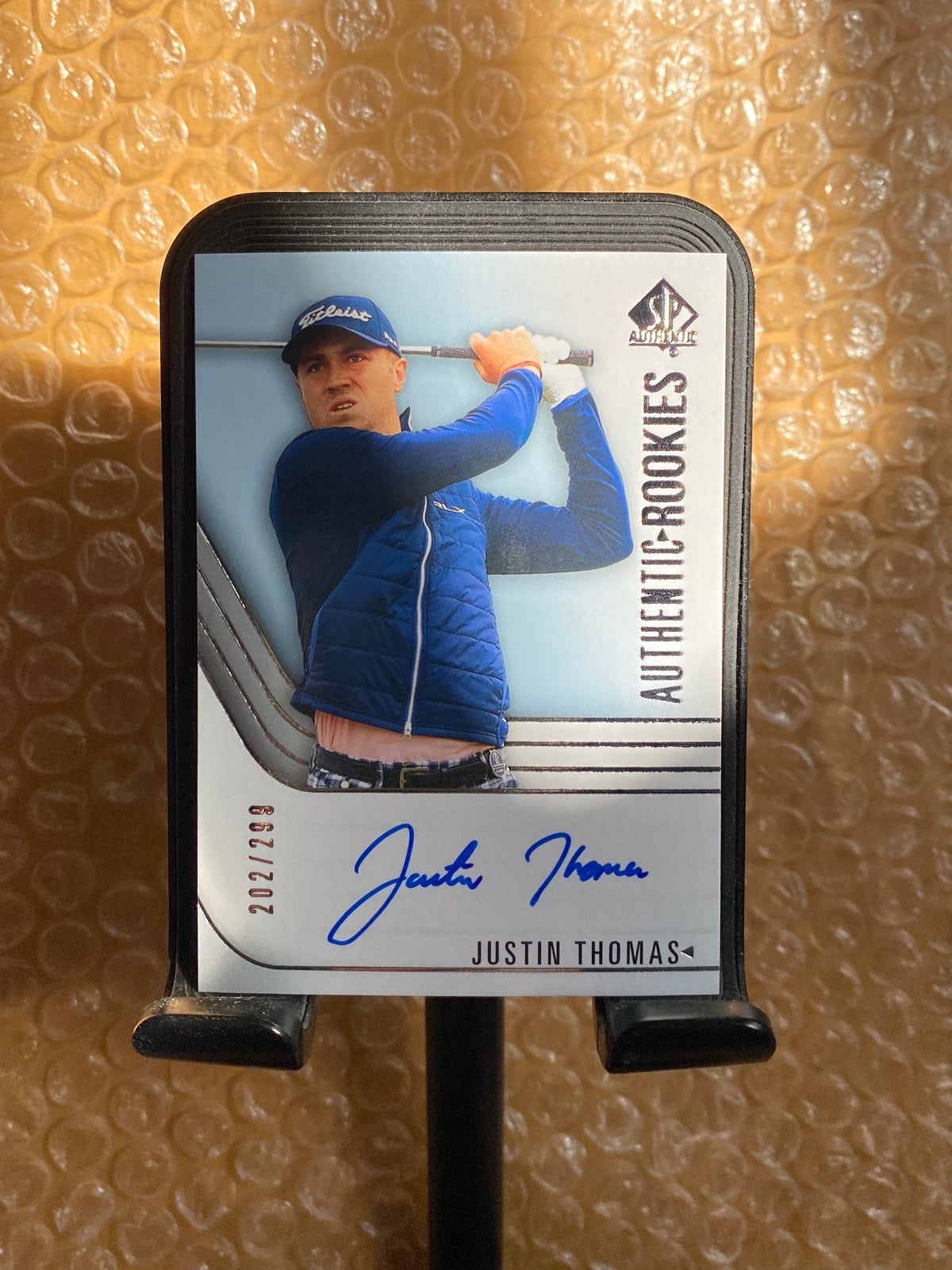 2021 UD SP Authentic #115 Justin Thomas Authentic ROOKIE AUTOGRAPH #202/299 MINT