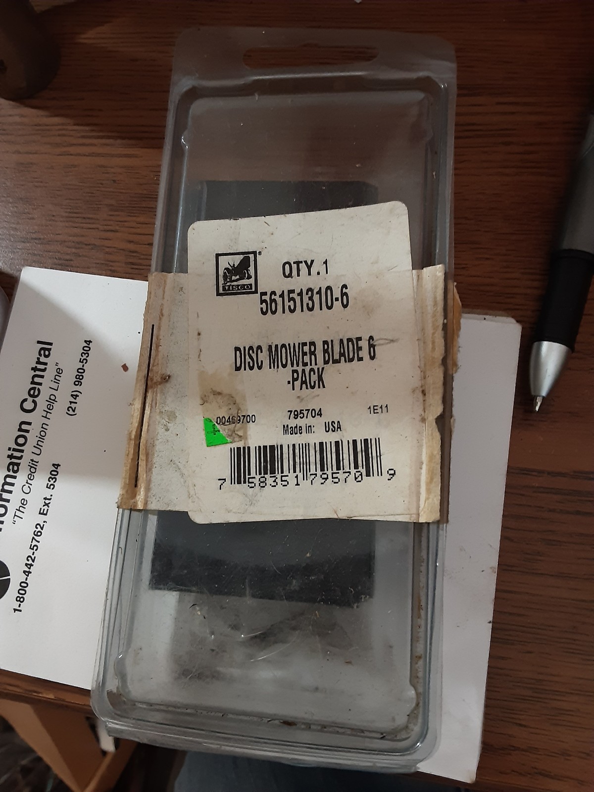 Tisco Disc Mower Blade 6 Pack NO 56151310-6 NOS