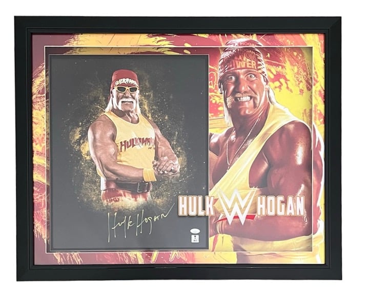 Hulk Hogan Signed 3D With LED Lights 33x27 Wrestling Photo Frame JSA