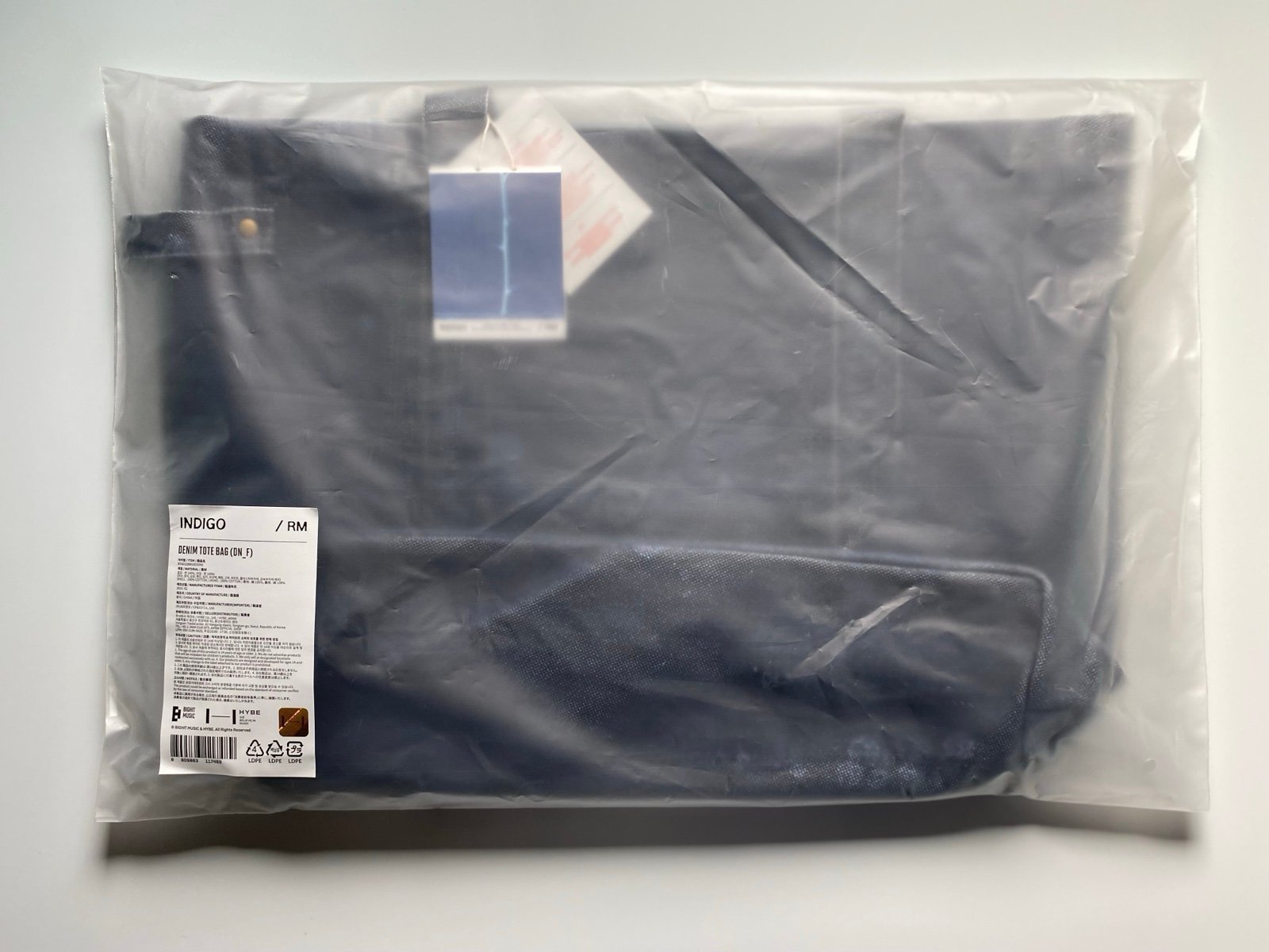BTS RM Indigo Denim Tote Bag