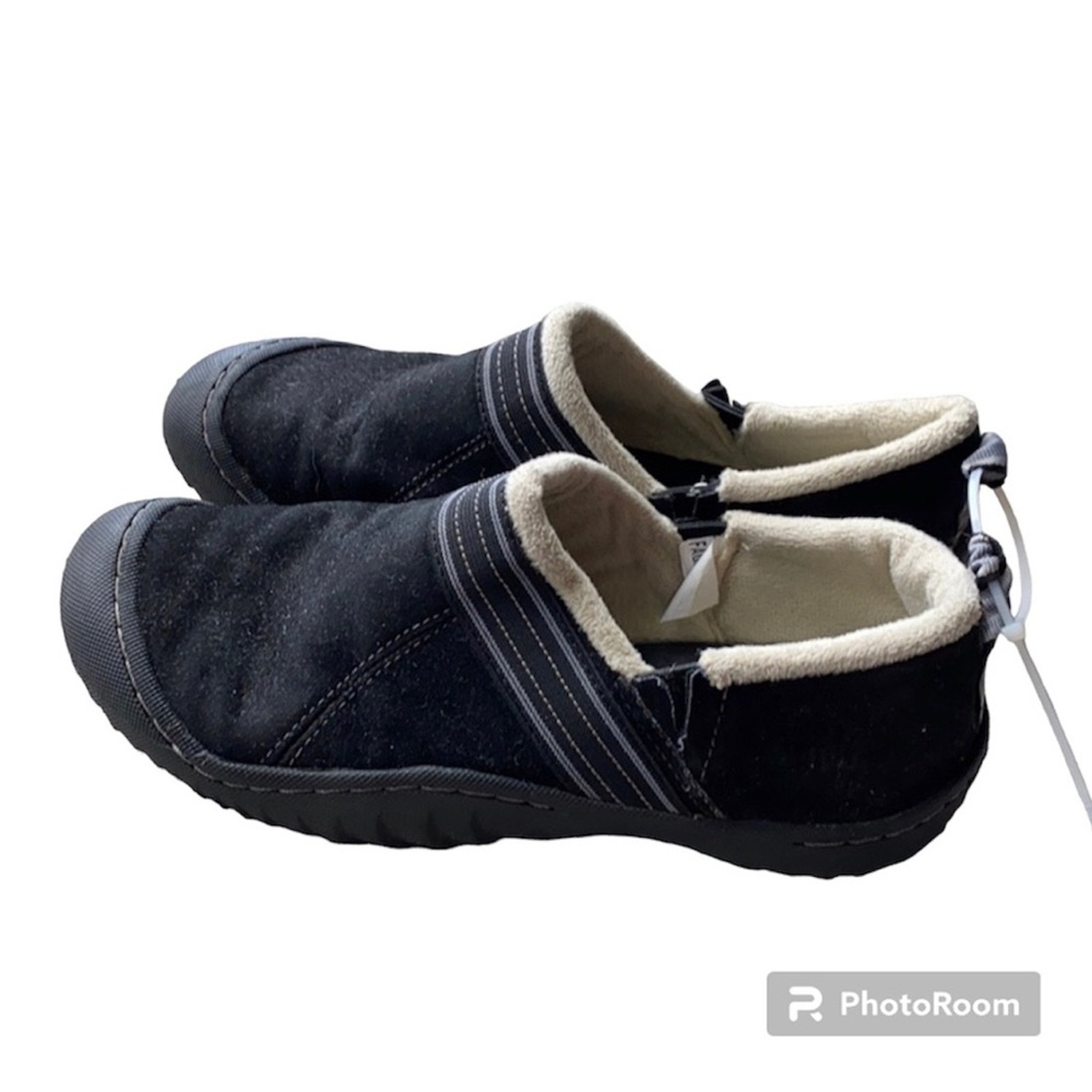 Jambu Black Velvet sherpa Lined All Terra Traction SlipOn warm cozy cabin sz 7
