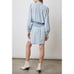 Rails Shawna Denim Long Sleeve Ruffle Colar Mini Dress Light Vintage Size XL