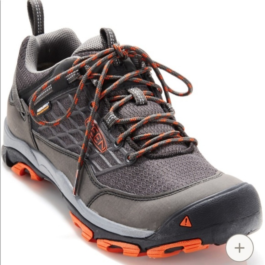 KEEN Saltzman Low WP Hiking Shoes Waterproof Gray Orange Size 8.5