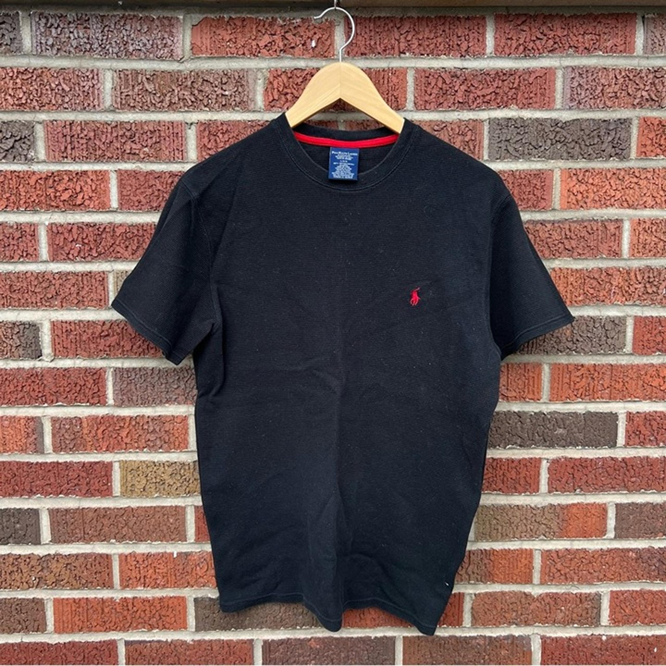 Polo Ralph Lauren Black Waffle Knit Men’s Short Sleeve Shirt