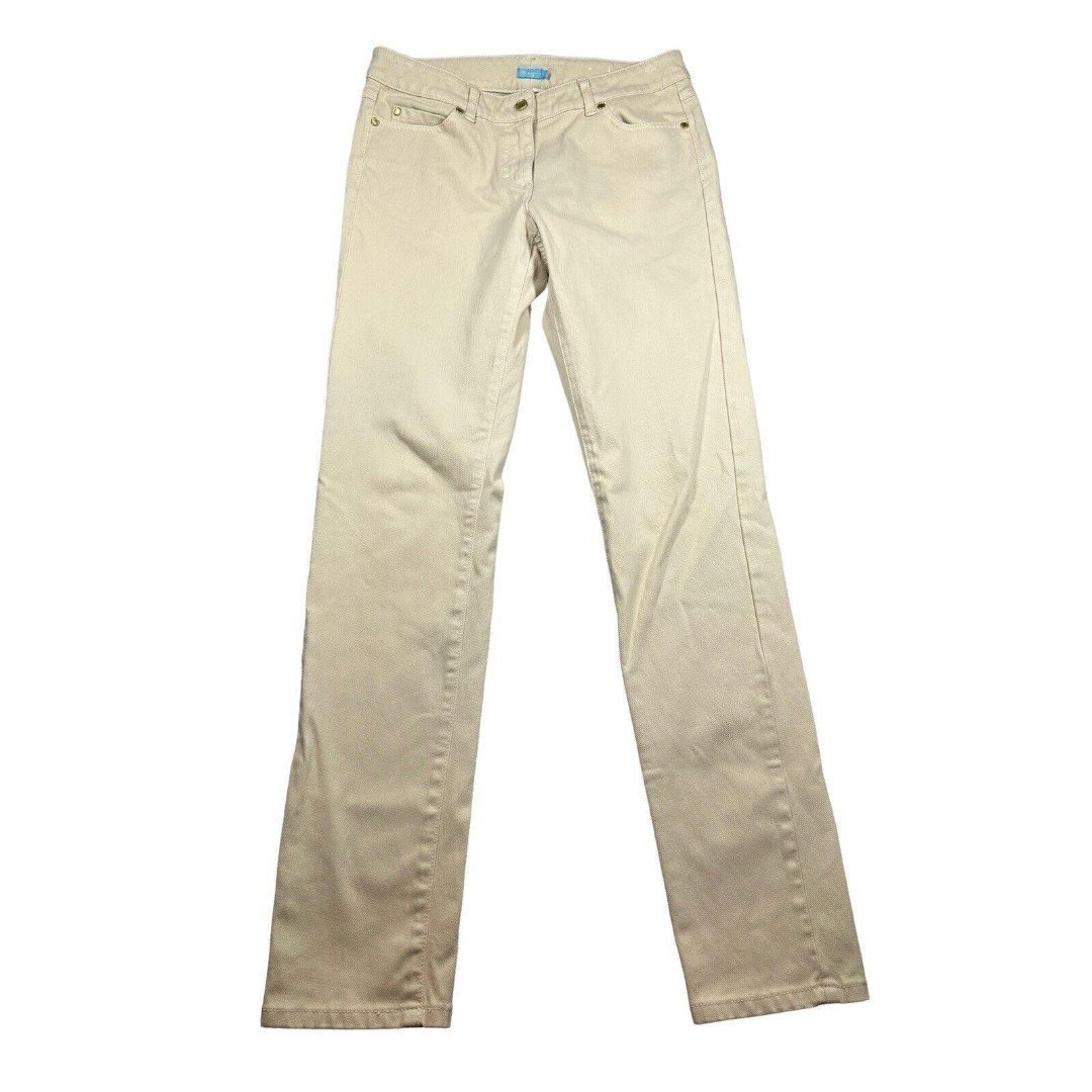 J.Mclaughlin Jeans Womens 6 Beige Slim Skinny Leg Stretch Denim Low Rise Ladies
