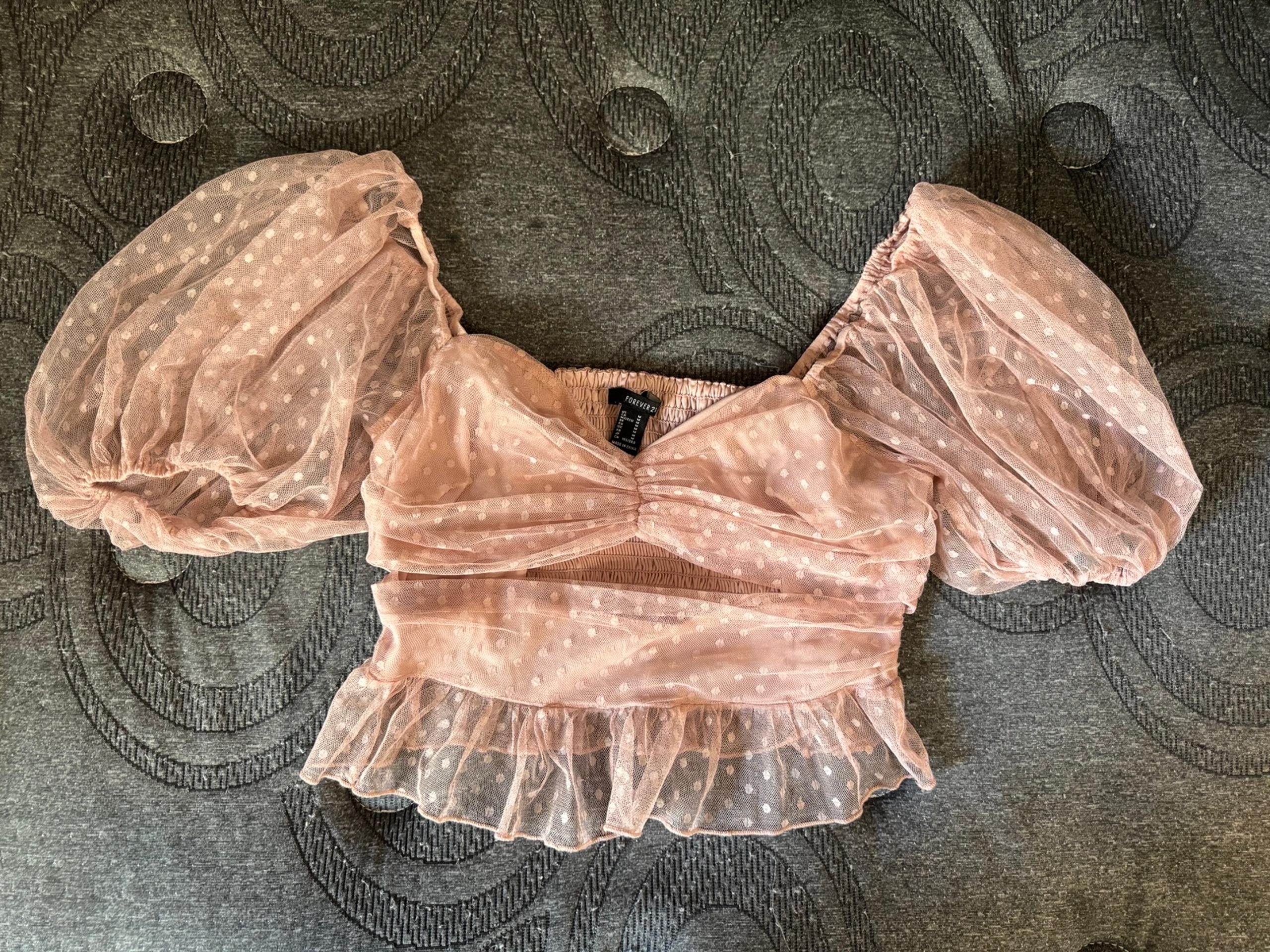 FOREVER 21 blush Pink sheer Crop top