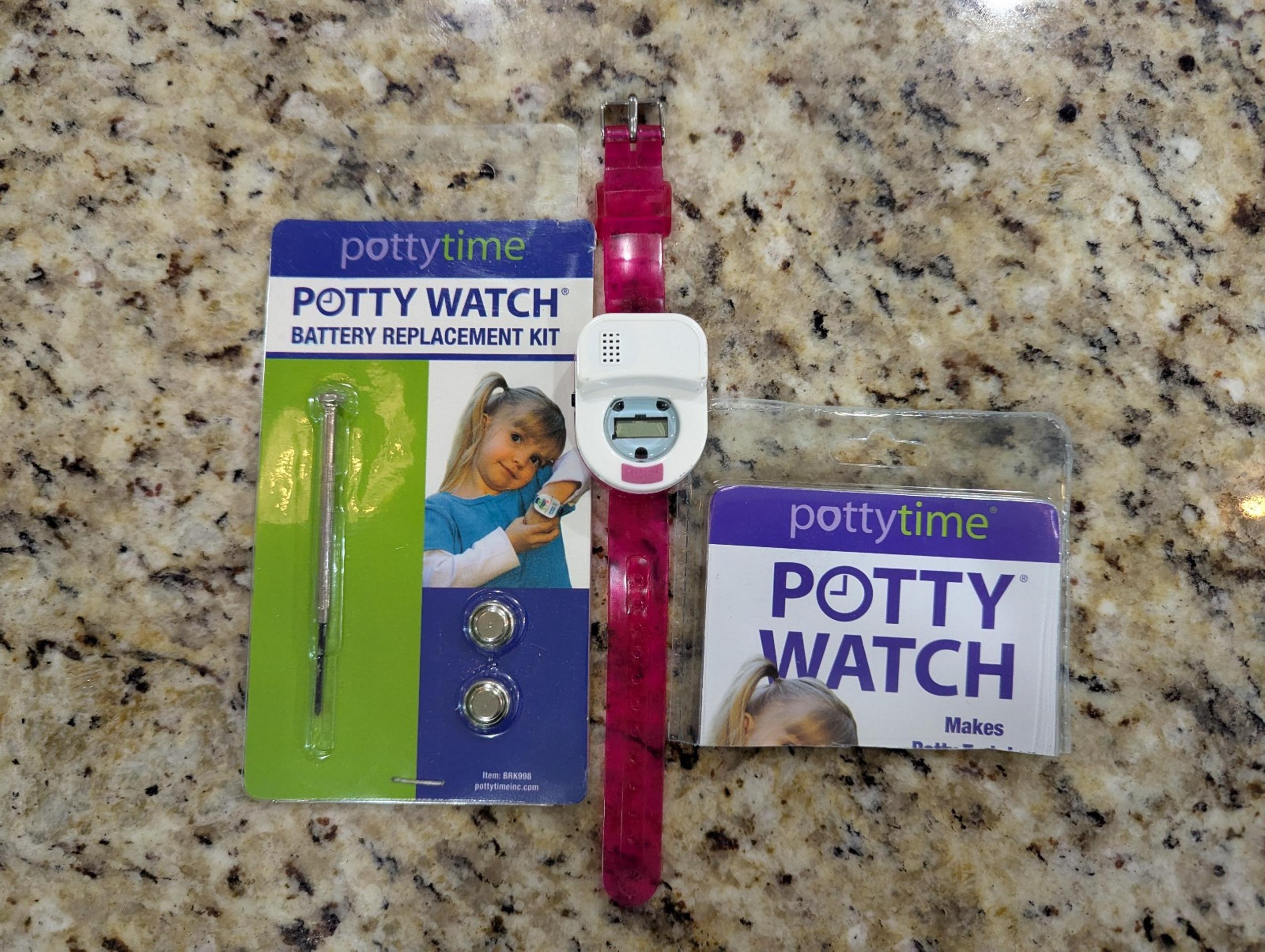 Potty time lights music pink potty training watch & battery replacement kit