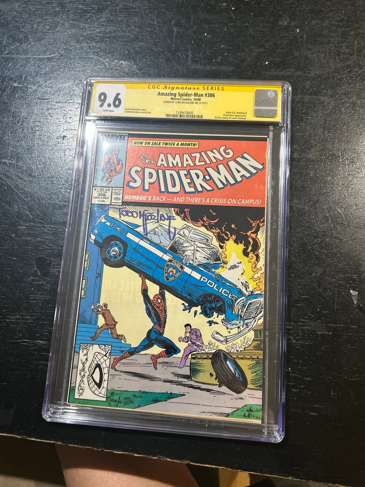 1988 The Amazing Spider-Man Comics 306 Sign By Todd Mcfarlane graded 9.6