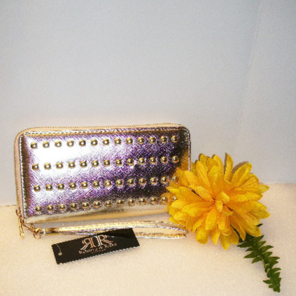 REBECCA & RIFKA Gold Wristlet NWT 8X4.5