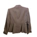 Anne Klein Tan Wool Blend 1/2 Ruffle Collar Peplum One Button Blazer Size 12p