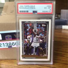 1992 topps gold shaquille oneal 362 rookie