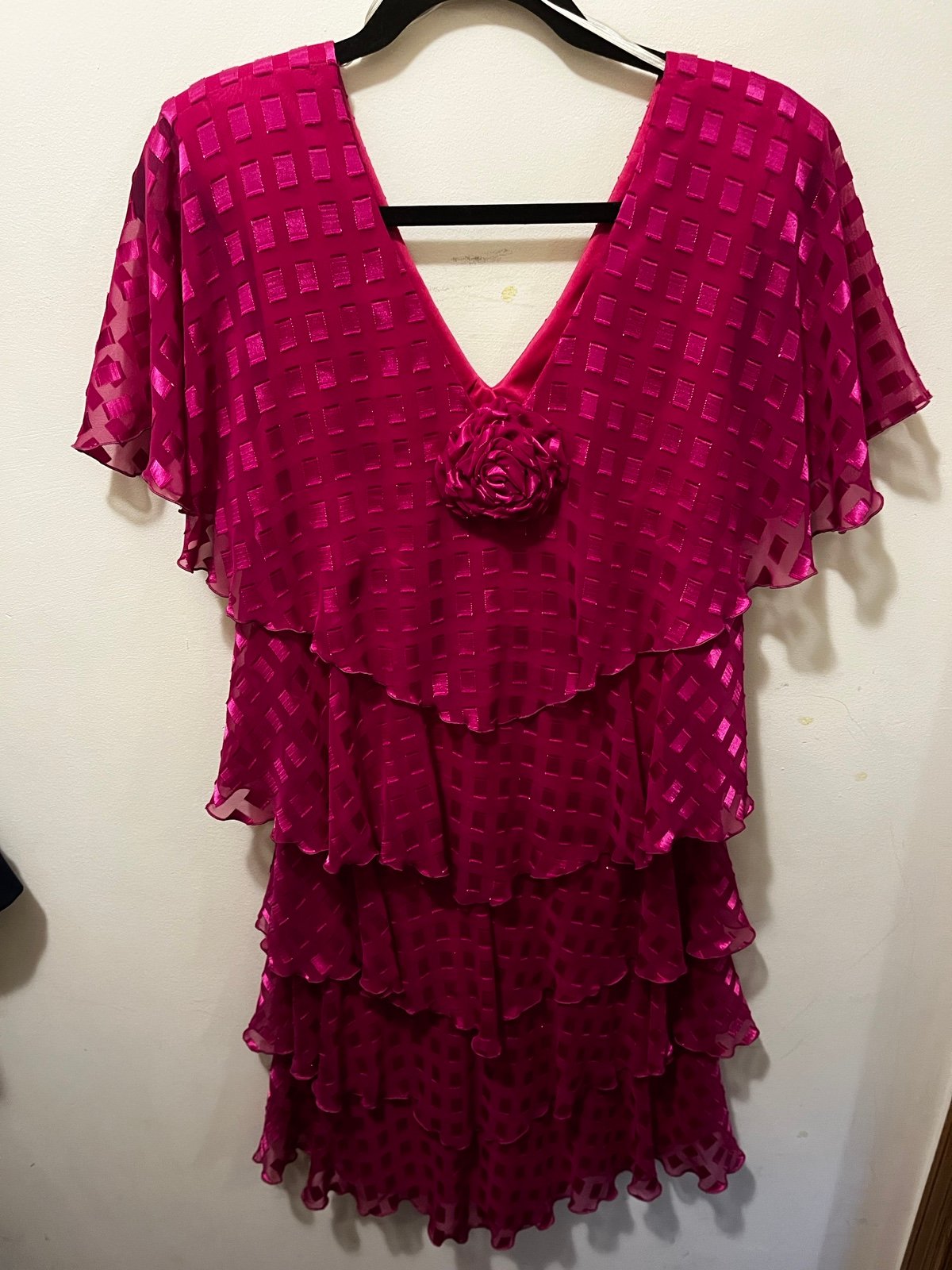 Vintage Ann Hobbs for Cattiva tiered lame dress sz 6