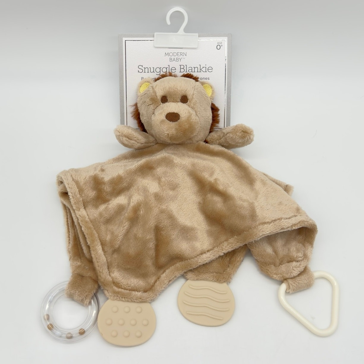 Modern Baby Brown Lion Security Blanket Lovey Nunu Teether Rattle Toy NEW