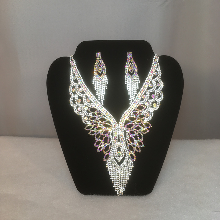 Crystal Rhinestone Necklace & Earrings Set