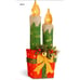 National Tree 30 Inch Red Sisal Gift,Two Green Candles, 55 Clear Outdoor Lights