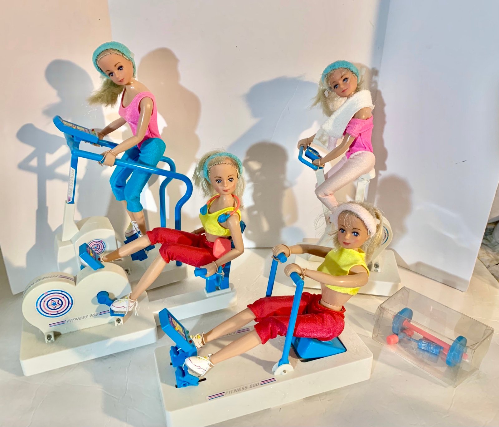 Lot of 4 Rare Takmay Toys Super Models Keep Fit Musical Work Out Dolls Sets