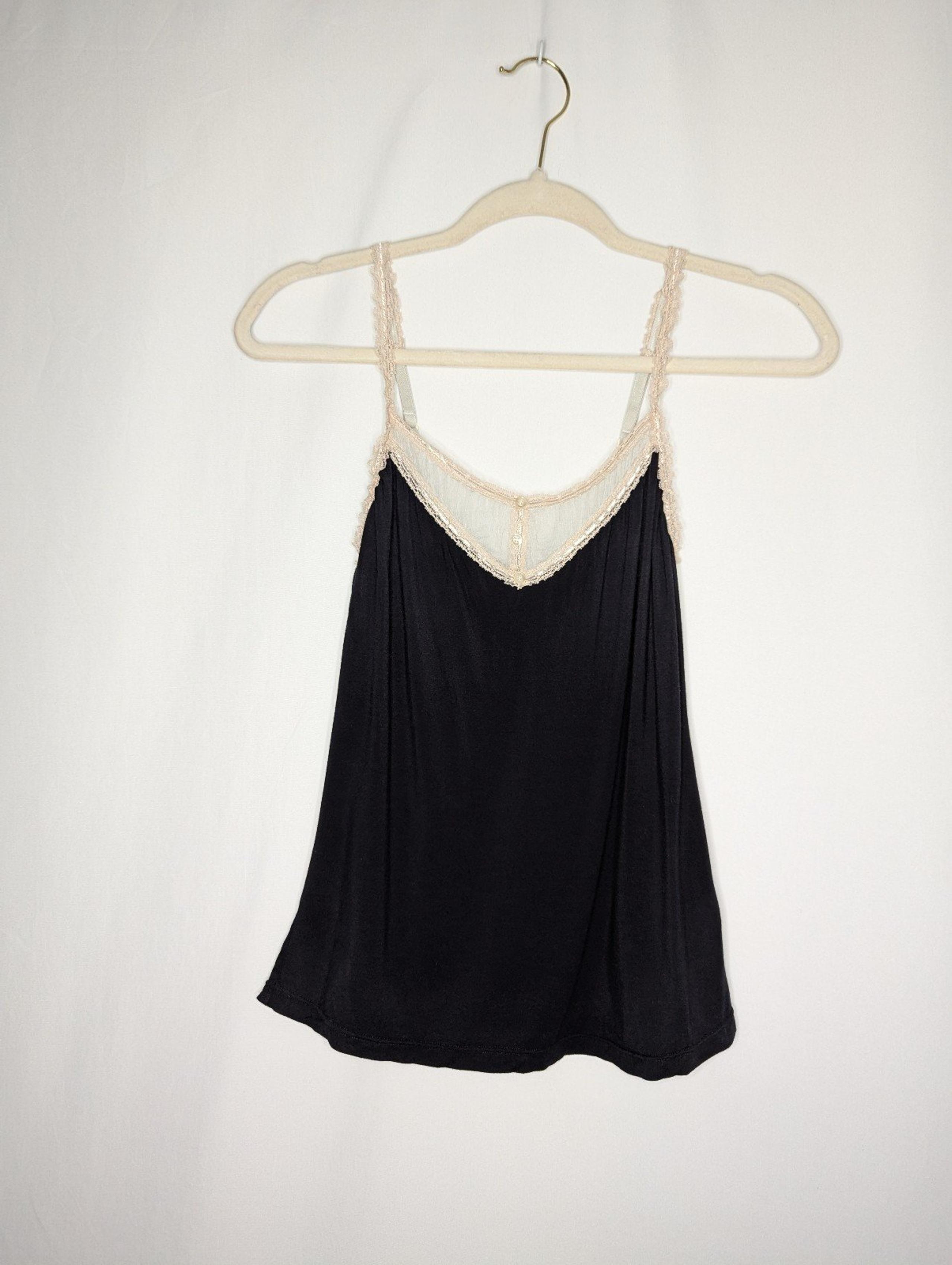 Cosabella Women Black Dainty Coquette Lace Trim Babydoll Top Size S