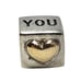 AUTHENTIC Pandora Sterling Silver 14k Gold I Love You Heart Block Cube Charm