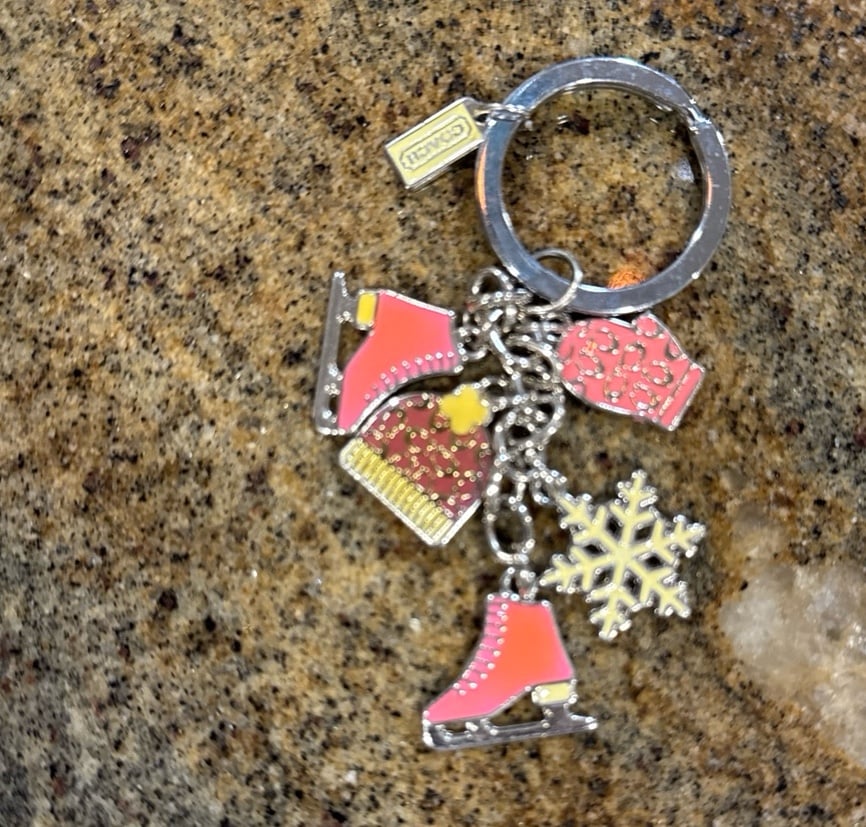 Coach charm keychain ice-skates