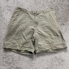 Columbia Chino Shorts Mens 36 Army Green Cotton Flat Front Zip Pocket Outdoor 8