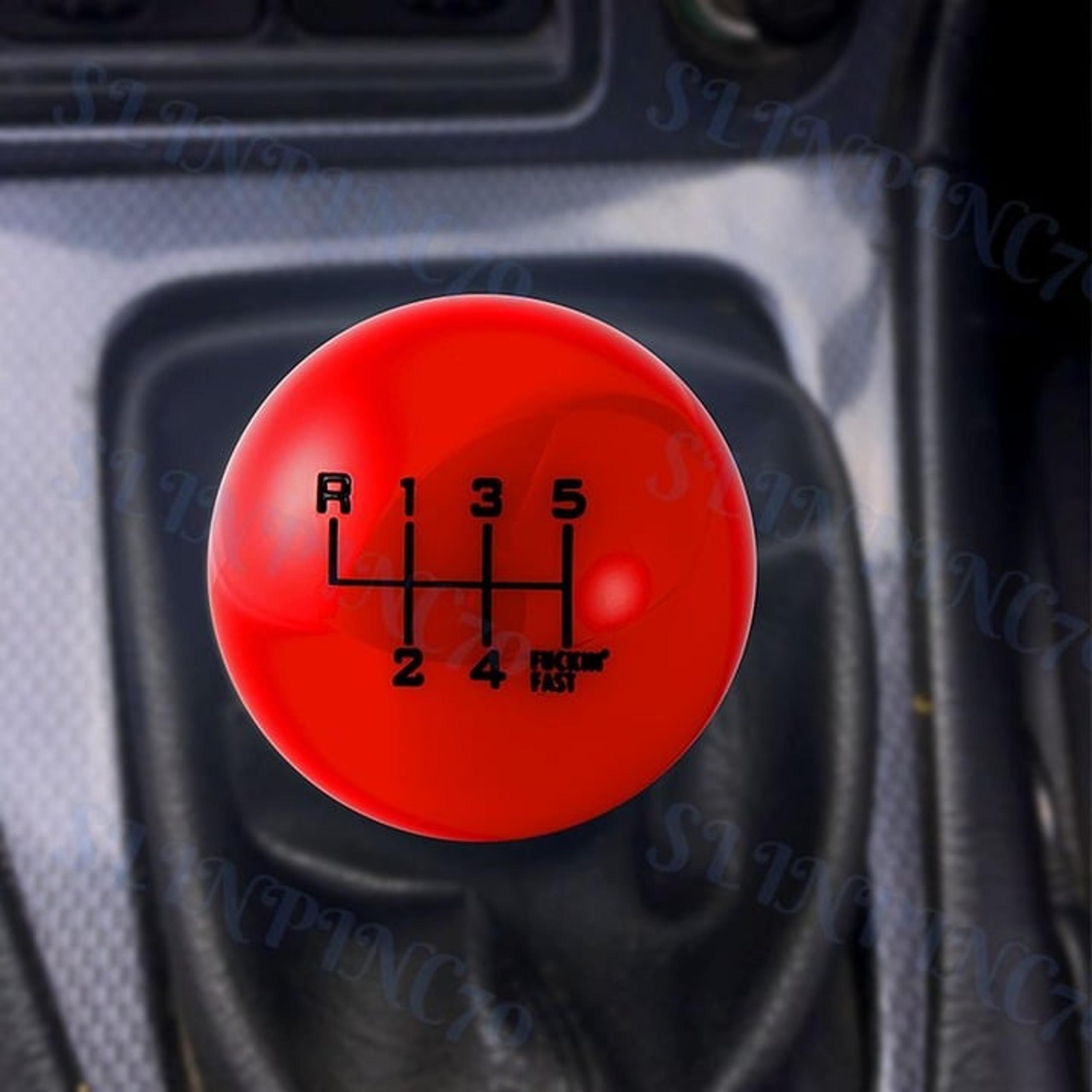 6 Speed Fuckin' Fast Round Ball RED Gear Shift Knob Lever M8 M10 M12 Thread X1