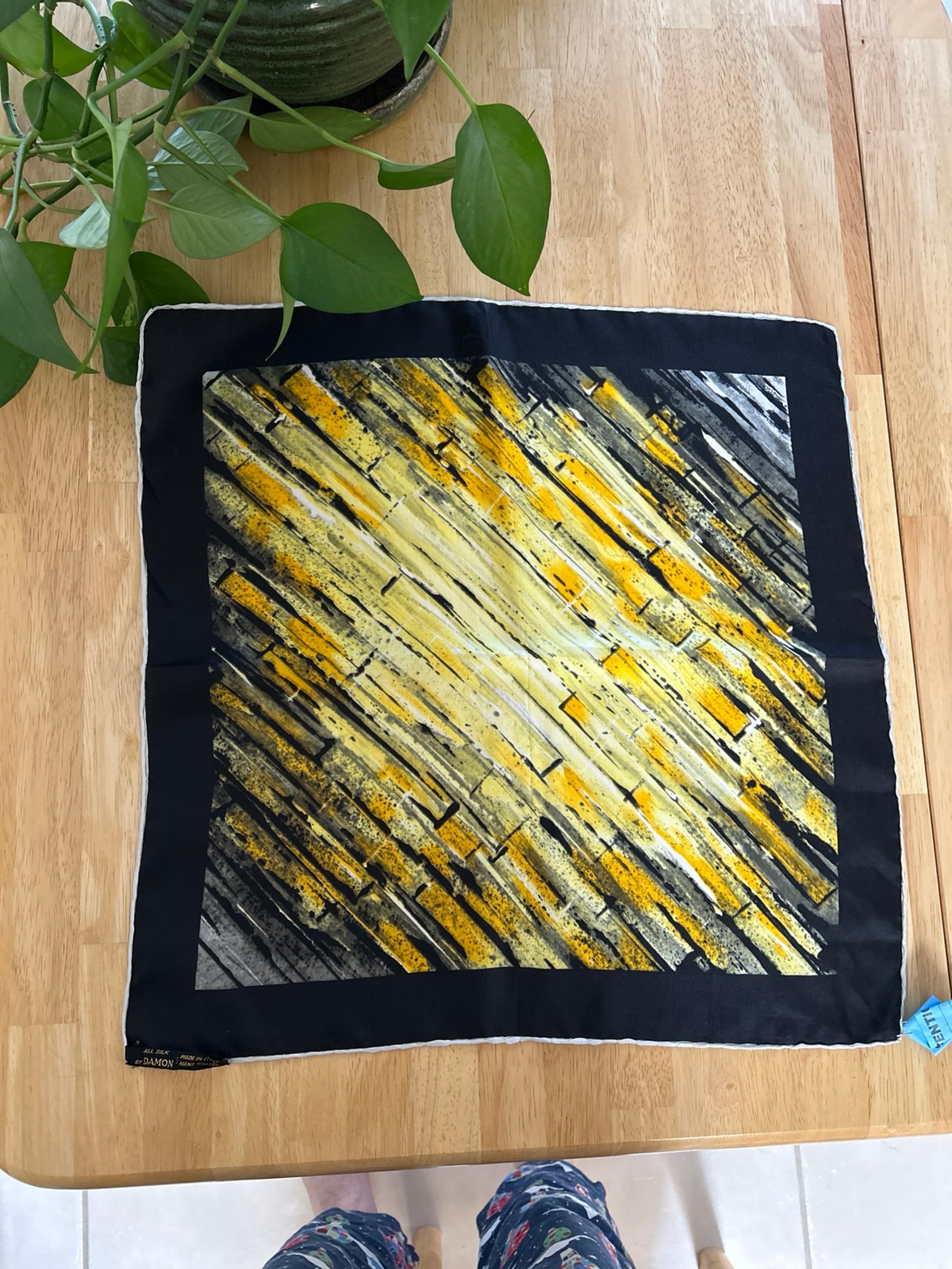 90”s Vintage Damon Silk Scarf or Pocket Square