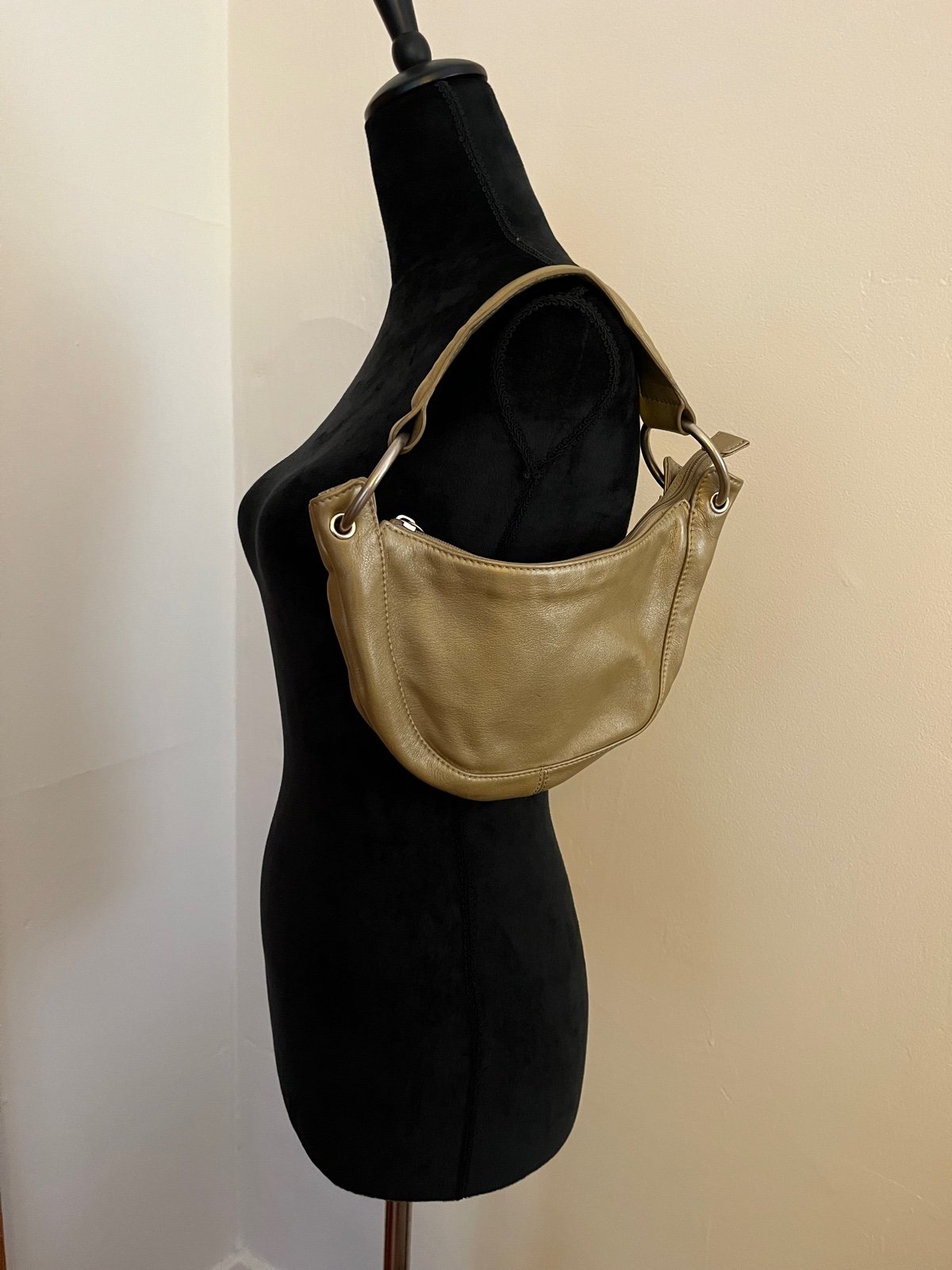 HOBO gold leather under arm small purse