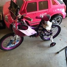 Barbie Cadillac Car and Monster High Bike with Helmet