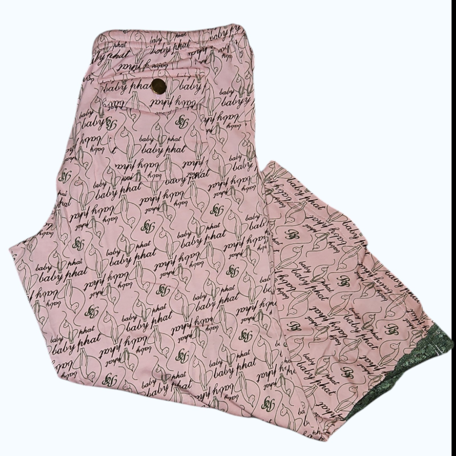 Vintage Y2K Baby Phat Pink Womens Capris Pajama Pants