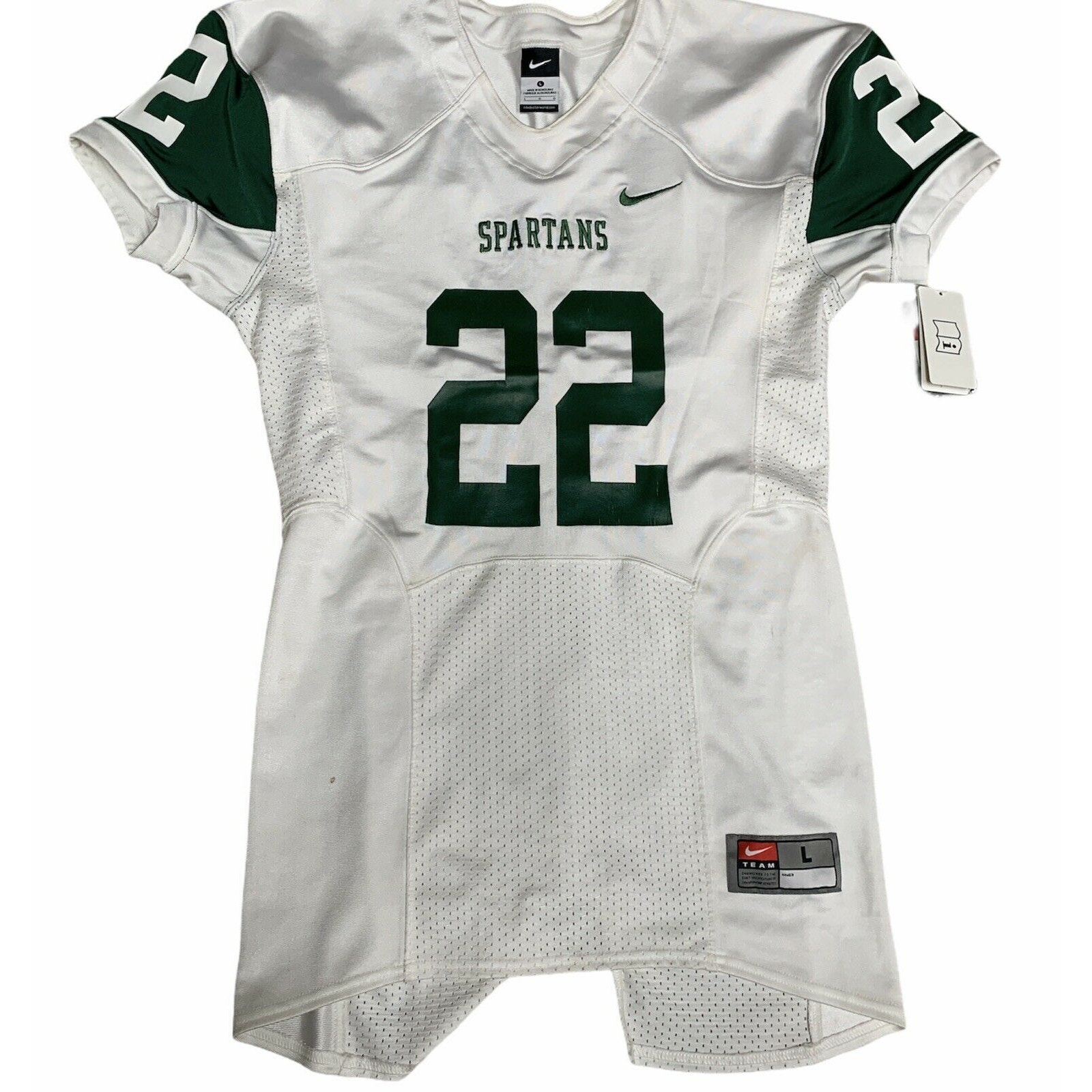 RARE Authentic Michigan State NIKE Football SAMPLE Game Jersey L. New!