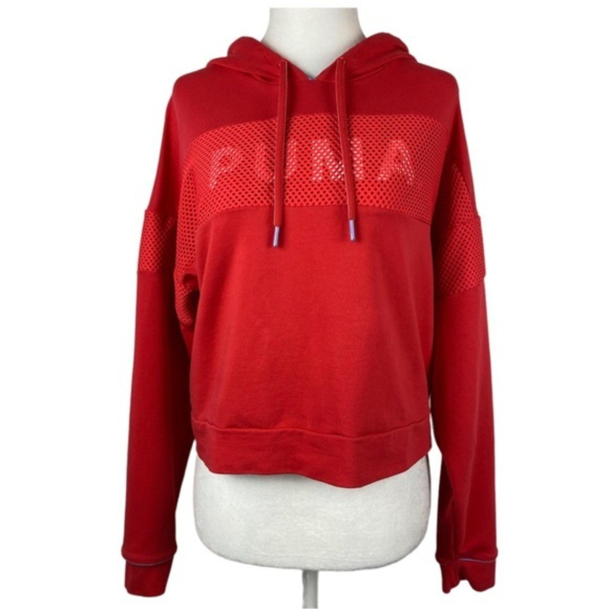 Puma Sweater Womens Small Cropped Pullover Hooded Sweatshirt