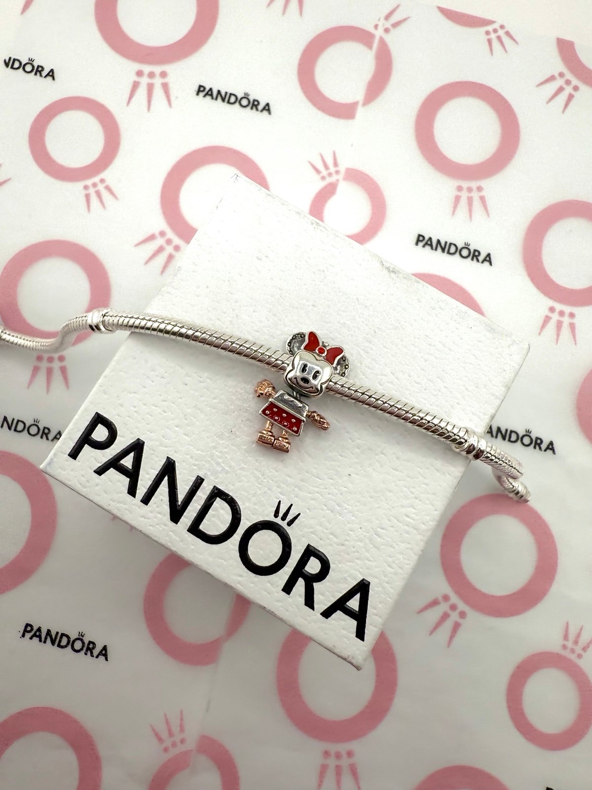 Disney MINNIE MOUSE ROBOT Authentic PANDORA Rose Collection Charm 789090C01 NEW!