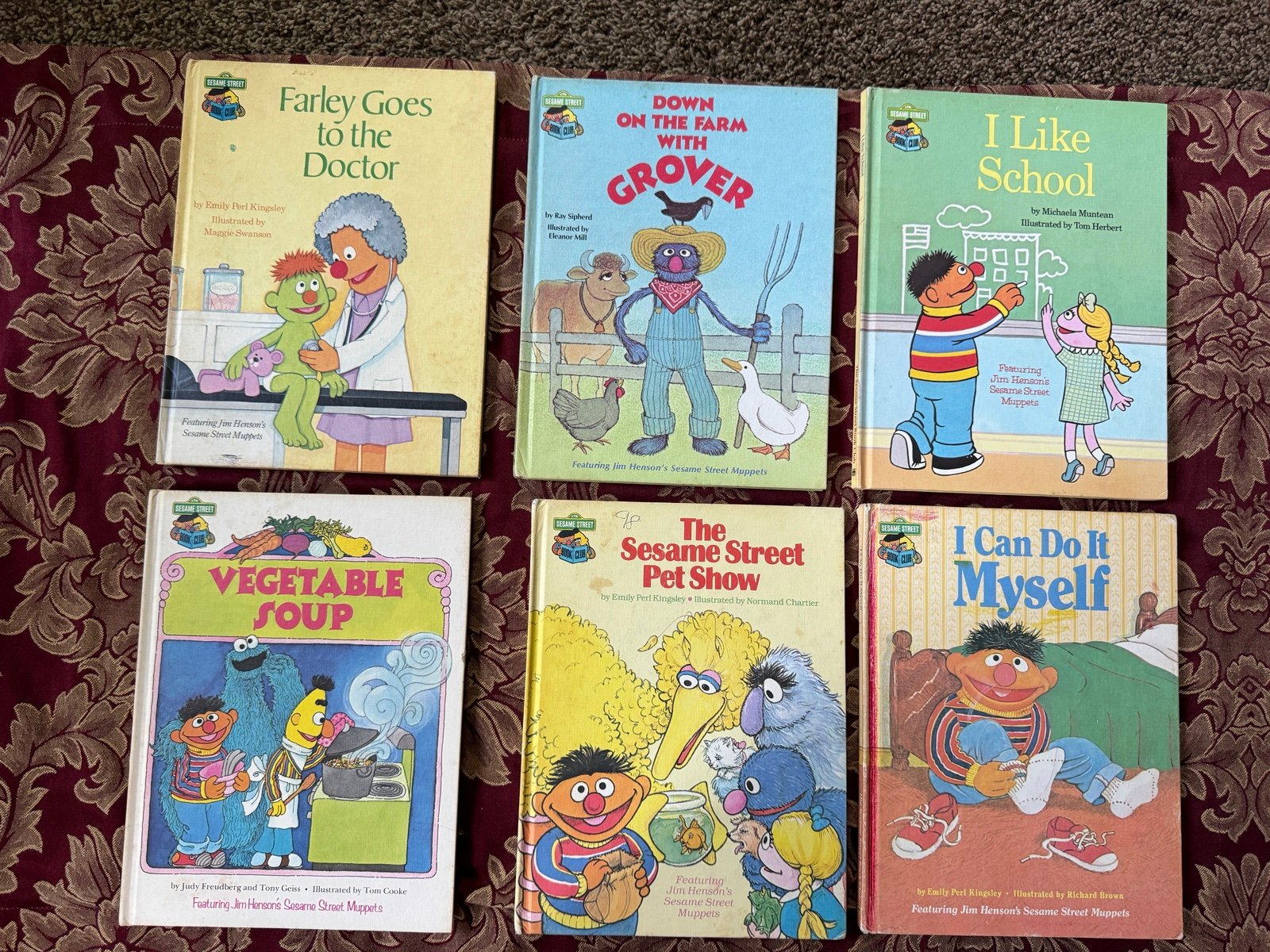 Sesame Street Lot of 6 Mixed Children's Hardcover Books (1980)